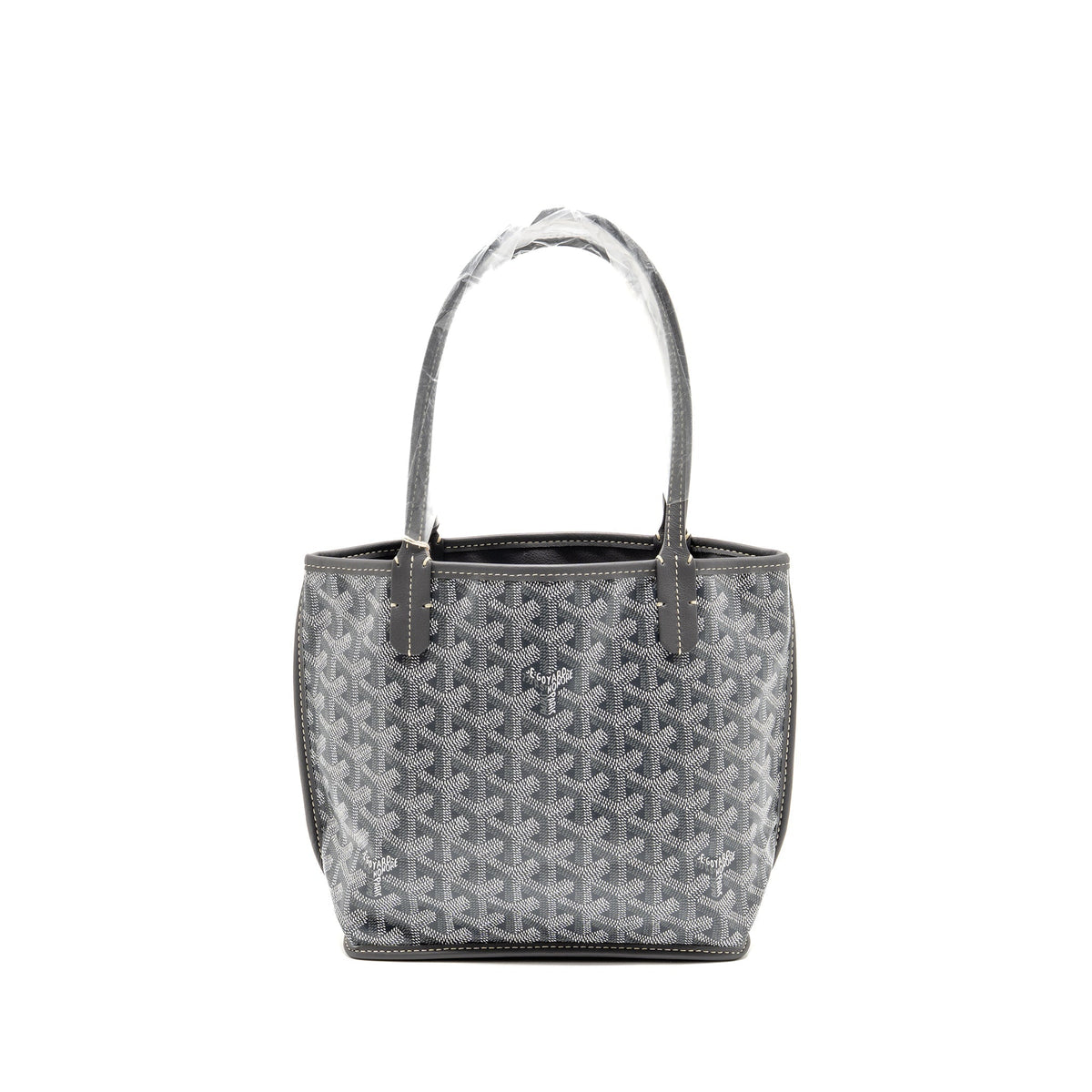 GOYARD MINI ANJOU TOTE BAG GOYARDINE CANVAS GREY SHW