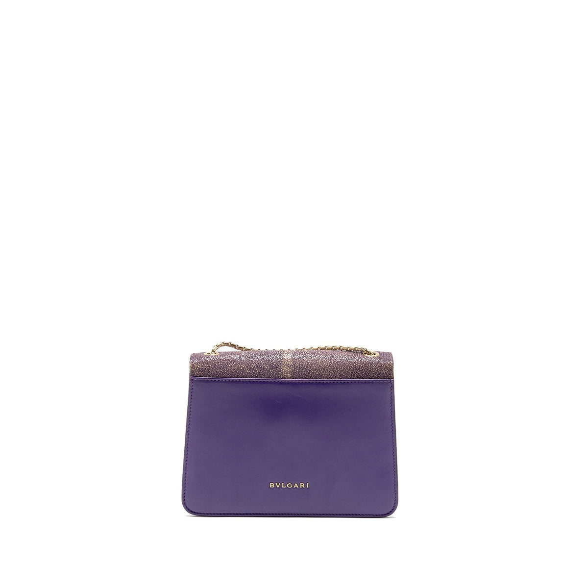 BVLGARI SERPENTI FOREVER BAG CRYSTAL GALUCHAT/CALFSKIN PURPLE LGHW