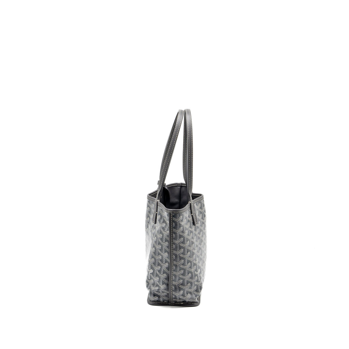 GOYARD MINI ANJOU TOTE BAG GOYARDLINE CANVAS/CALFSKIN GREY SHW