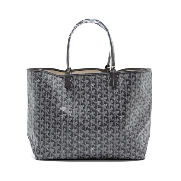 GOYARD SAINT LOUIS PM TOTE BAG GOYARDINE CANVAS/CALFSKIN GREY SHW