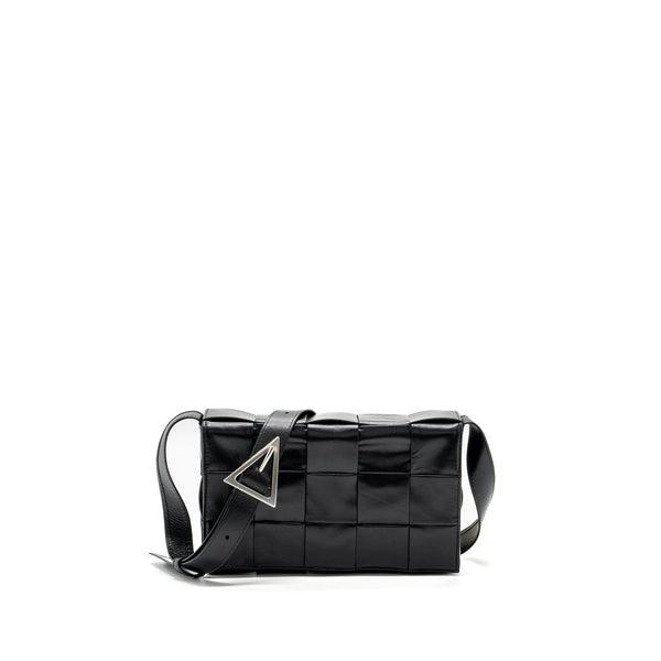 BOTTEGA VENETA SMALL CASSETTE BAG LAMBSKIN BLACK SHW