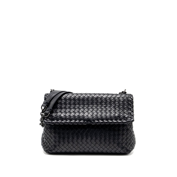BOTTEGA VENETA OLYMPIA BAG LEATHER BLACK WITH BLACK HARDWARE