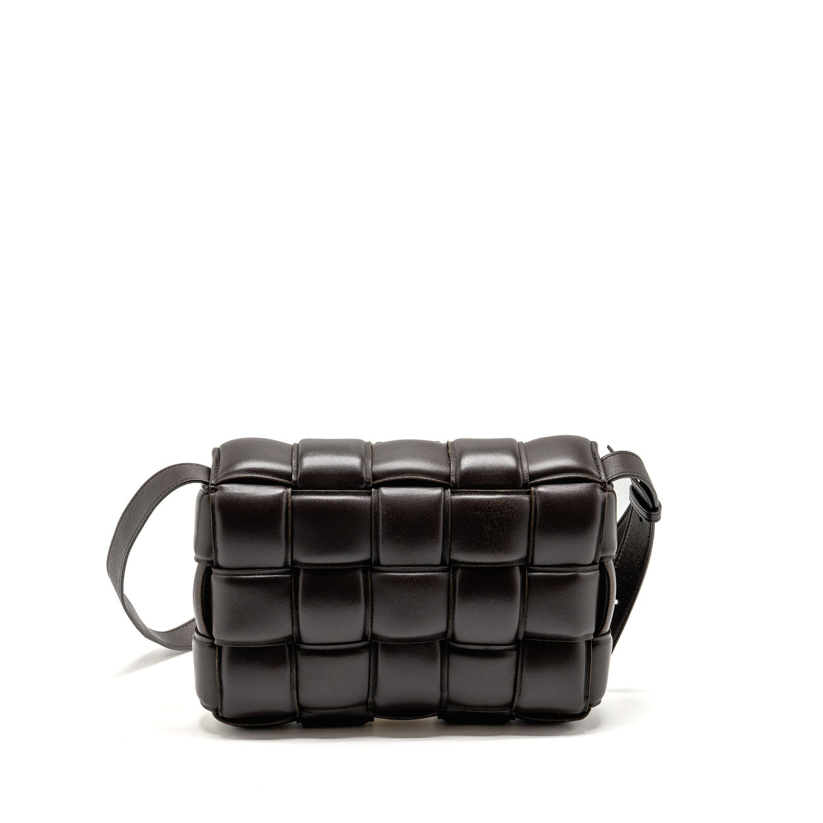 BOTTEGA VENETA PADDED CASSETTE LAMBSKIN BROWN GHW