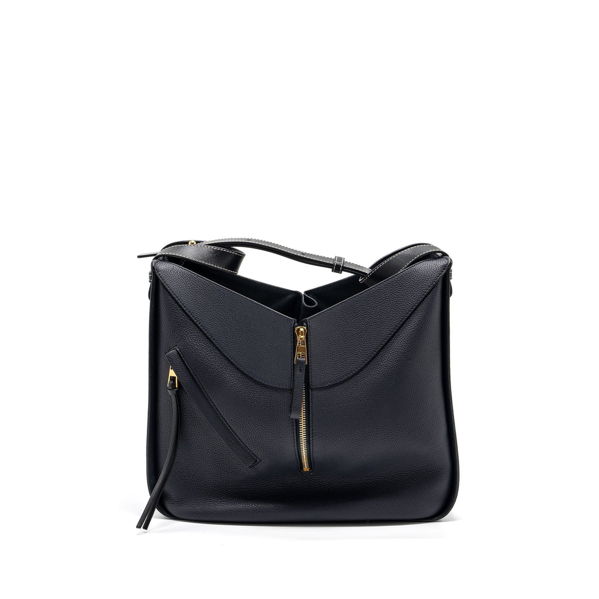 LOEWE MEDIUM HAMMOCK BAG GRAINED CALFSKIN DARK BLUE GHW