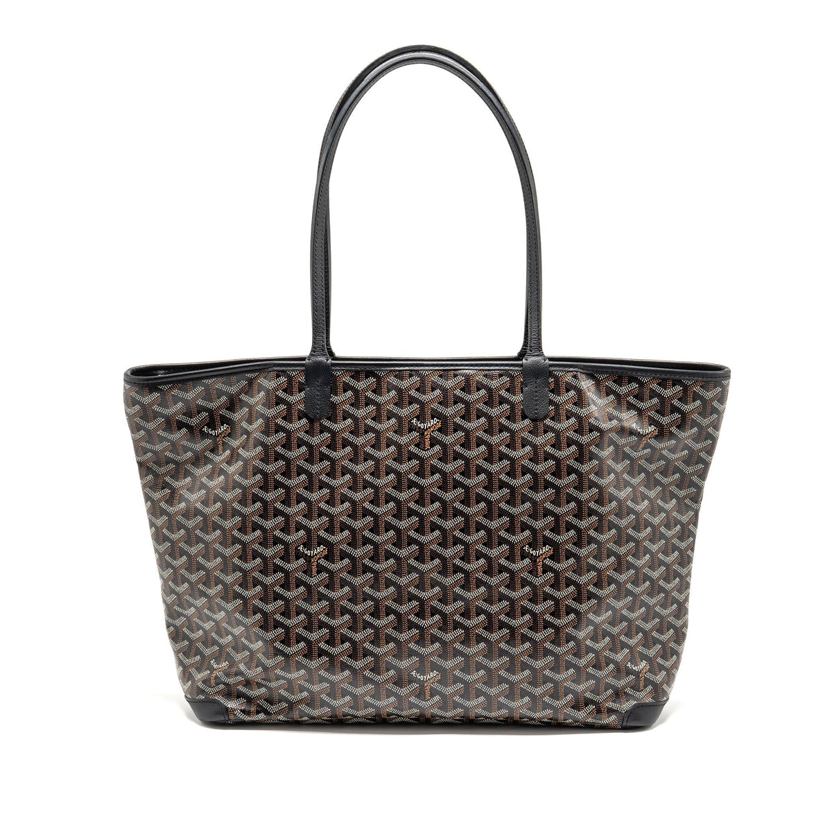 GOYARD ARTOIS MM TOTE BAG GOYARDINE CANVAS/CALFSKIN BLACK SHW