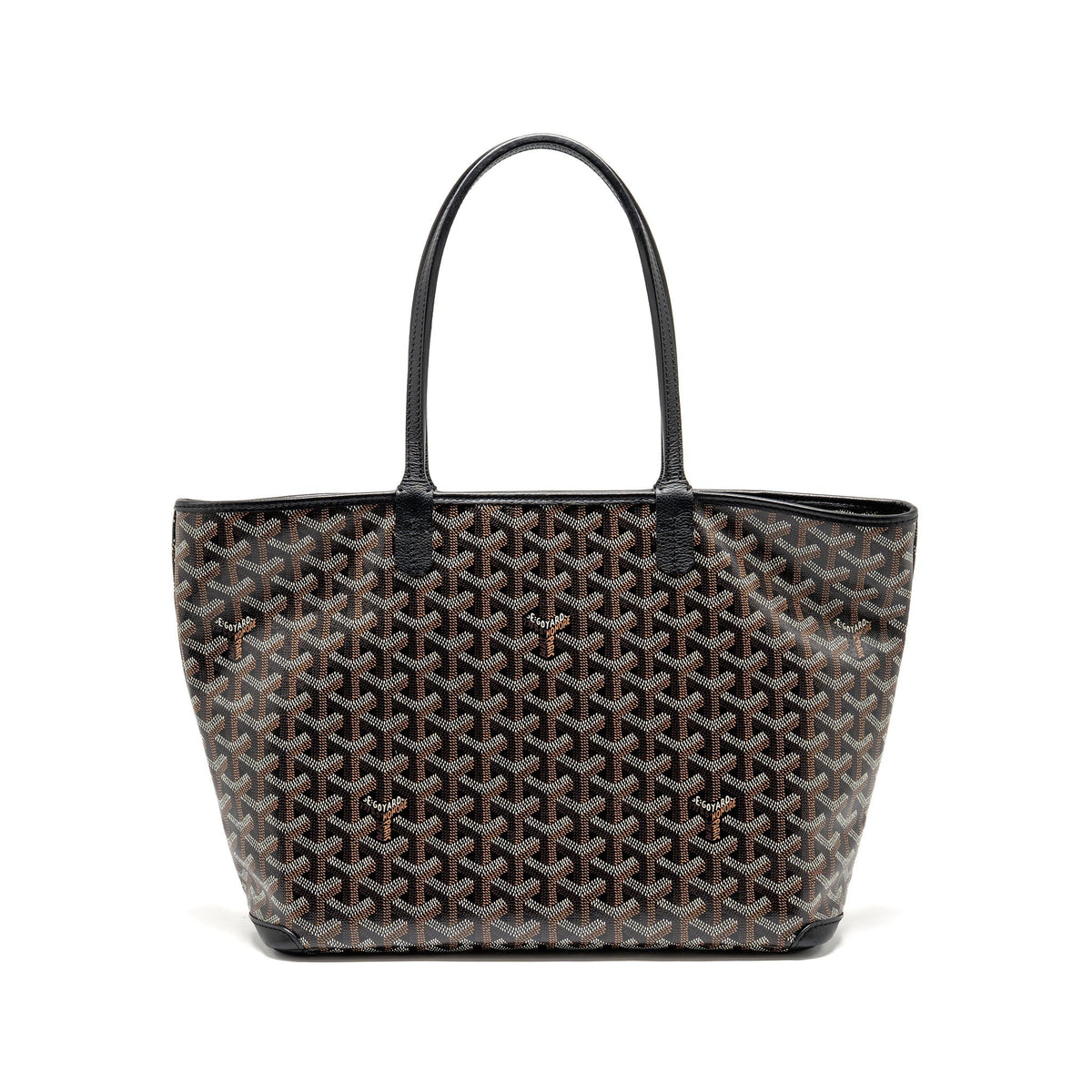 GOYARD ARTOIS PM HANDBAG GOYARDINE CANVAS/CALFSKIN BLACK SHW