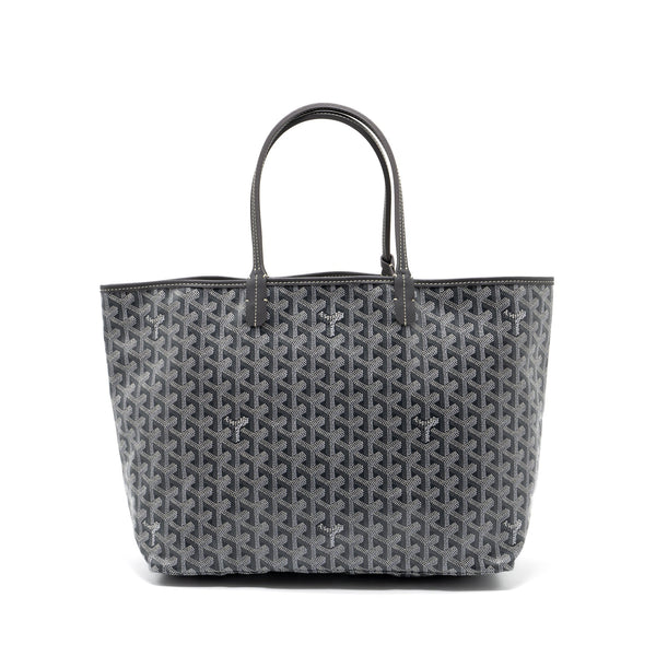 GOYARD SAINT LOUIS PM TOTE BAG GOYARDINE CANVAS GREY SHW