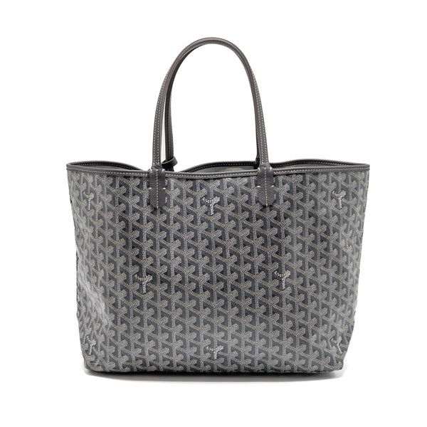 GOYARD SAINT LOUIS PM TOTE GOYARDINE CANVAS/CALFSKIN GREY SHW