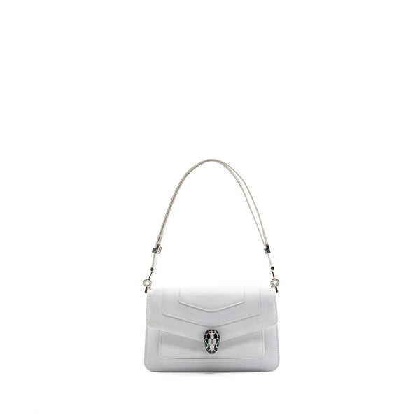 BVLGARI SERPENTI FOREVER EAST-WEST SHOULDER BAG CALFSKIN WHITE SHW