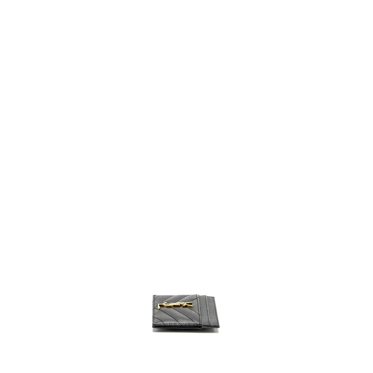 SAINT LAURENT CARD CASE CALFSKIN BLACK GHW