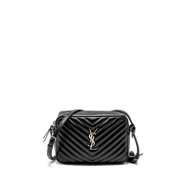 SAINT LAURENT LOU CAMERA BAG CALFSKIN BLACK RUTHENIUM SHW