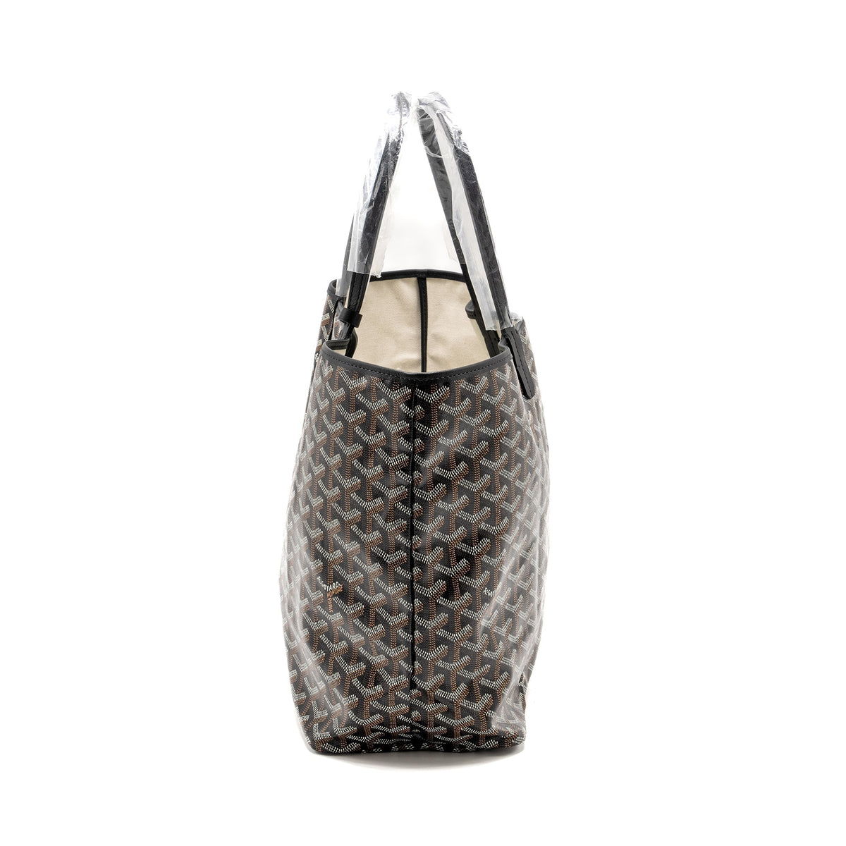 GOYARD SAINT LOUIS TOTE PM GOYARDLINE CANVAS / CALFSKIN BLACK SHW