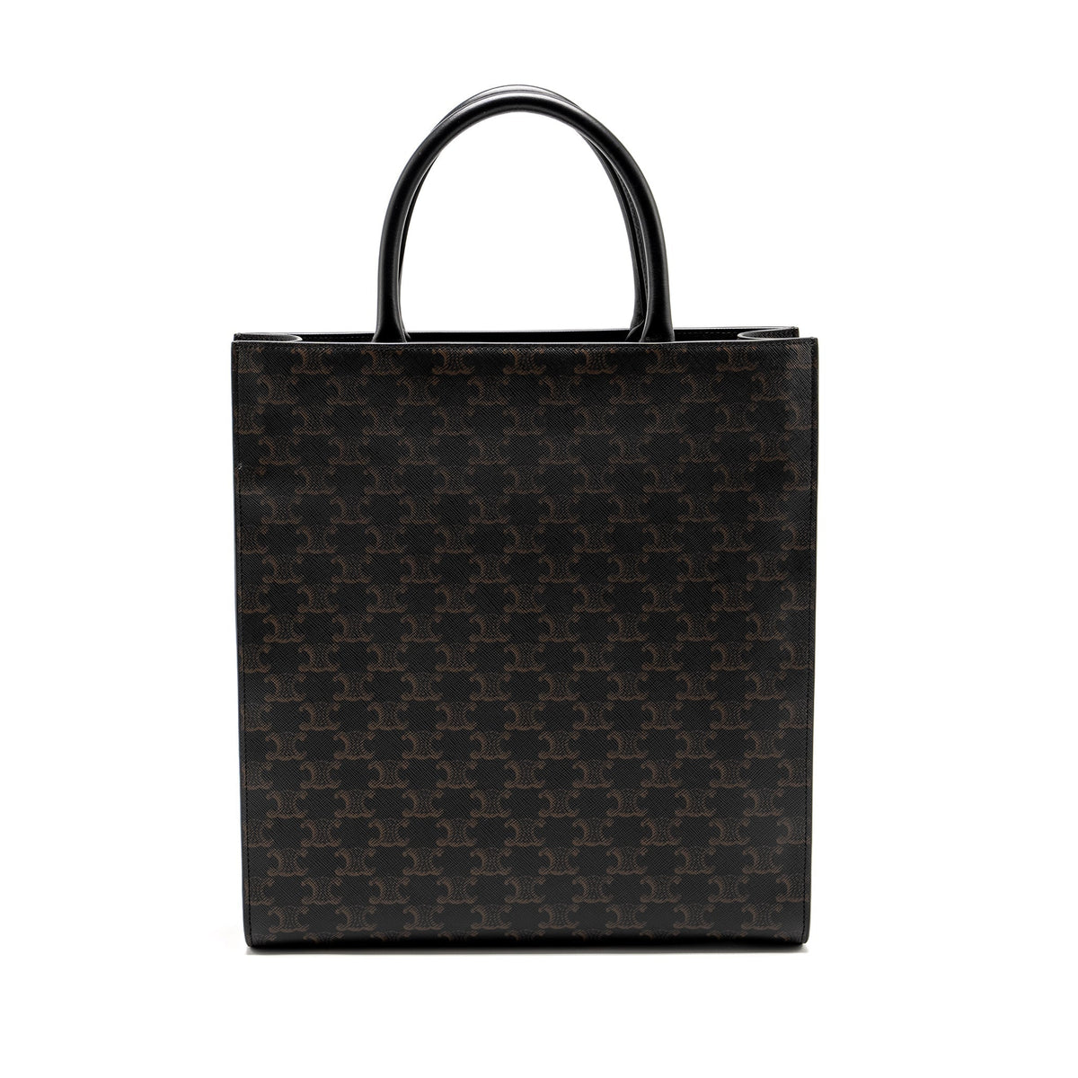 CELINE VERTICAL CABAS IN TRIOMPHE CANVAS BLACK / MULTICOLOUR GHW