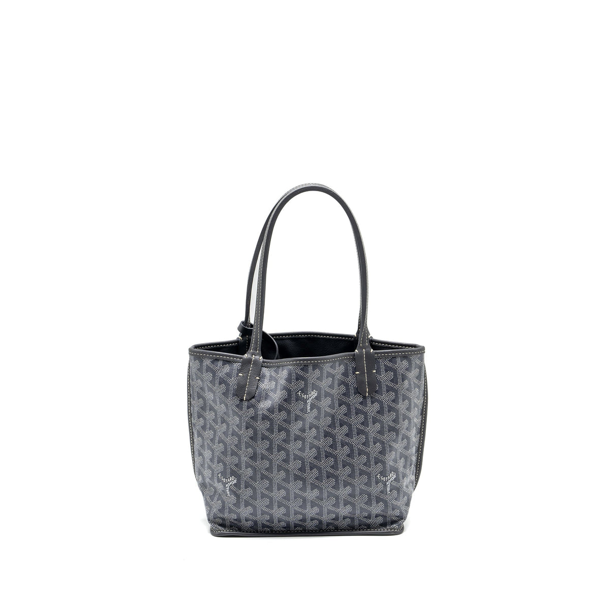 GOYARD MINI ANJOU TOTE BAG  GOYARDLINE CANVAS / LEATHER GREY SHW