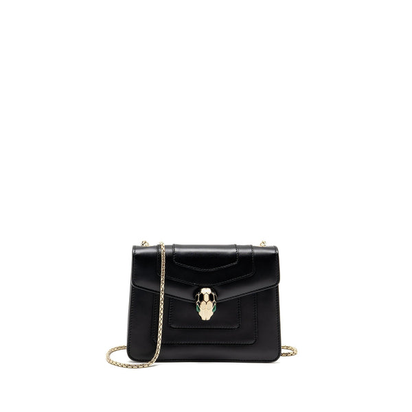 BVLGARI SERPENTI FOREVER CROSSBODY BAG CALFSKIN BLACK LGHW