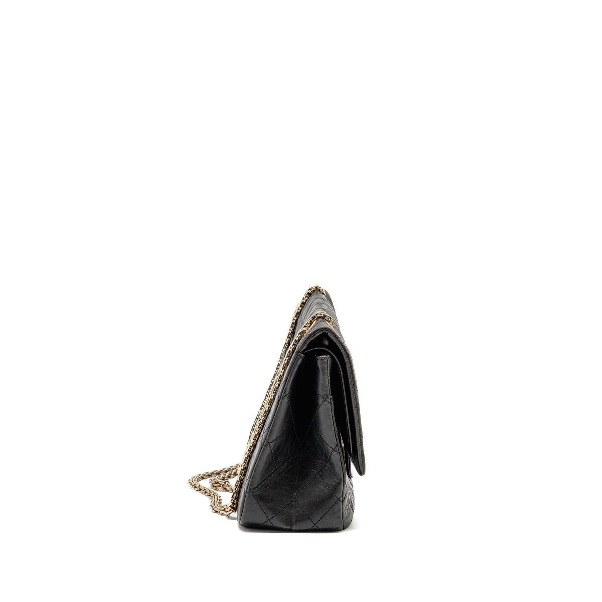CHANEL 2.55 227 REISSUE MAXI FLAP BAG AGED CALFSKIN BLACK LGHW