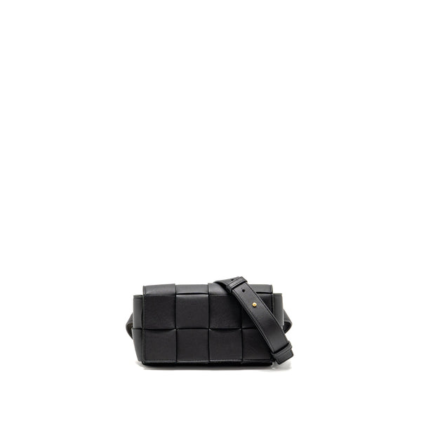 BOTTEGA VENETA CASSETTE BELT BAG LAMBSKIN BLACK GHW