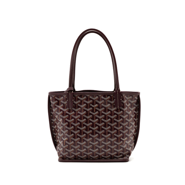 GOYARD MINI ANJOU MINI BAG CANVAS/ CALFSKIN BURGUNDY SHW
