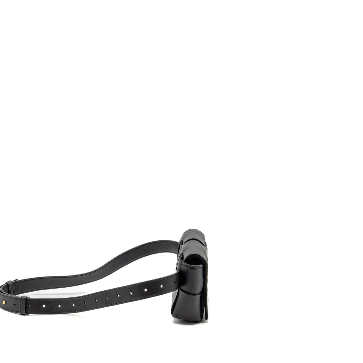 BOTTEGA VENETA CASSETTE BELT BAG LAMBSKIN BLACK GHW
