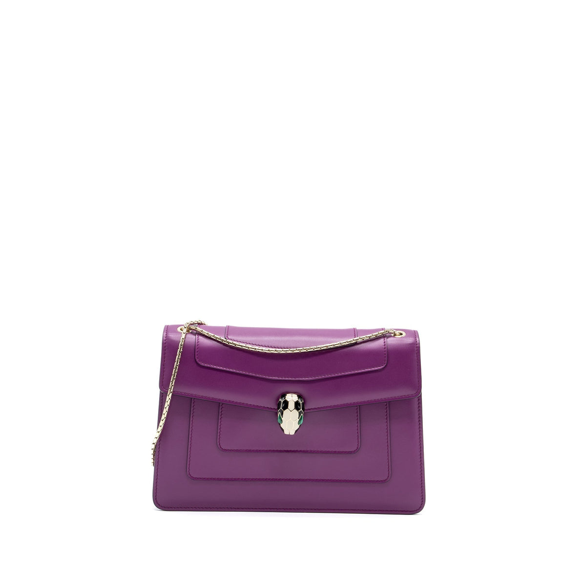 BVLGARI SERPENTI FOREVER  SHOULDER BAG CALFSKIN PURPLE LGHW