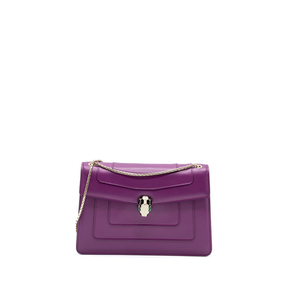 BVLGARI SERPENTI FOREVER  SHOULDER BAG CALFSKIN PURPLE LGHW