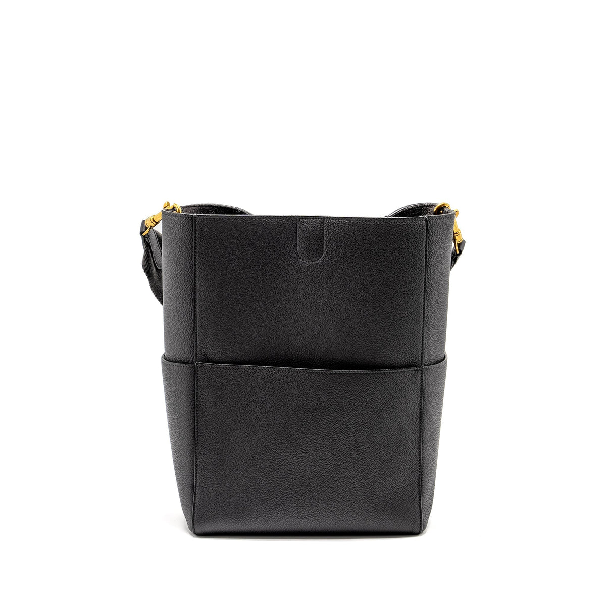 CELINE SANGLE BUCKET BAG CALFSKIN DARK GREY GHW