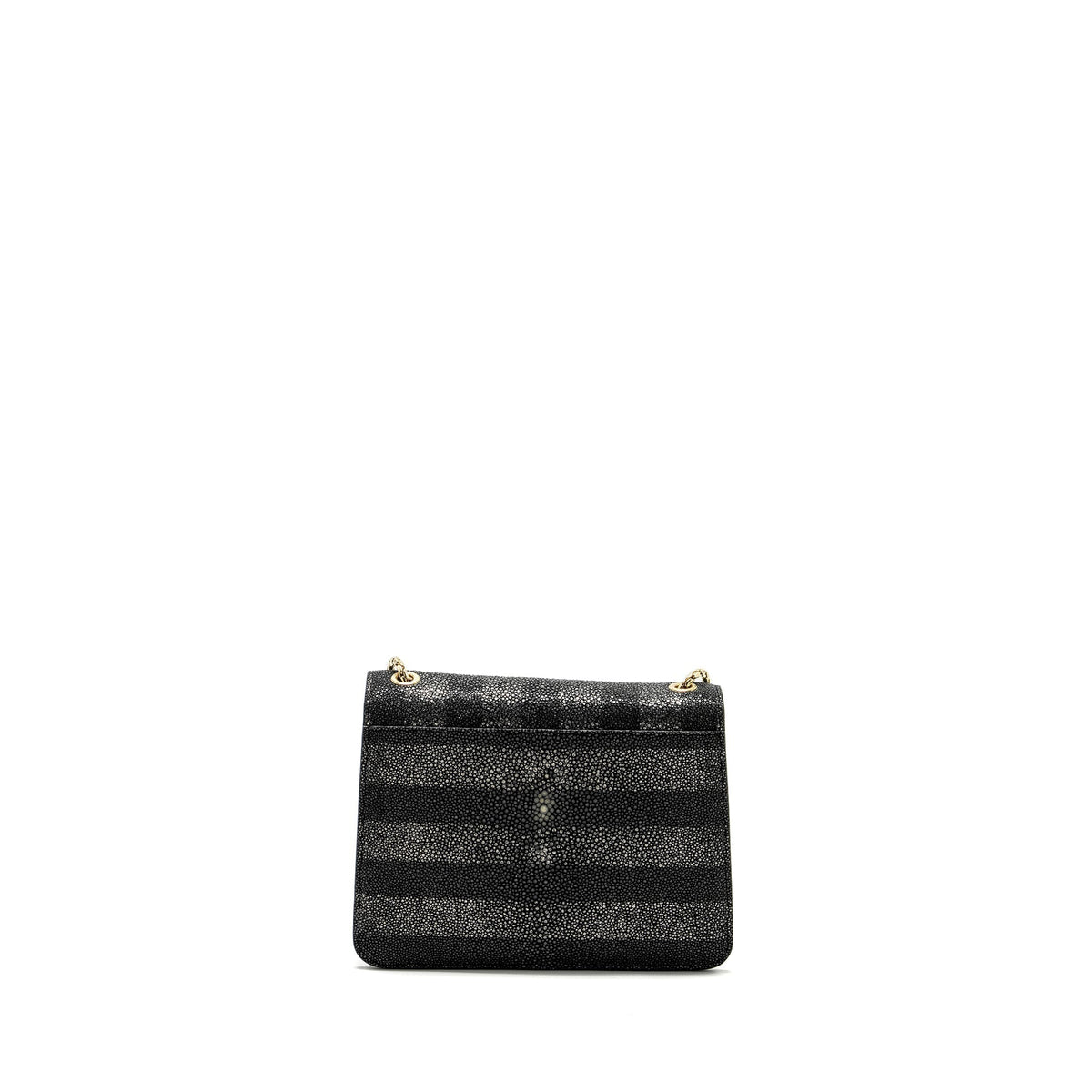 BVLGARI SERPENTI FOREVER BAG GALUCHAT BLACK/ GREY LGHW
