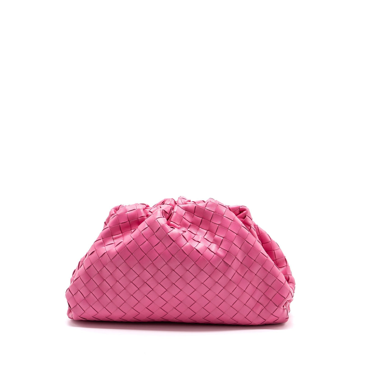 BOTTEGA VENETA MEDIUM POUCH CLUTCH INTERCCATO PINK