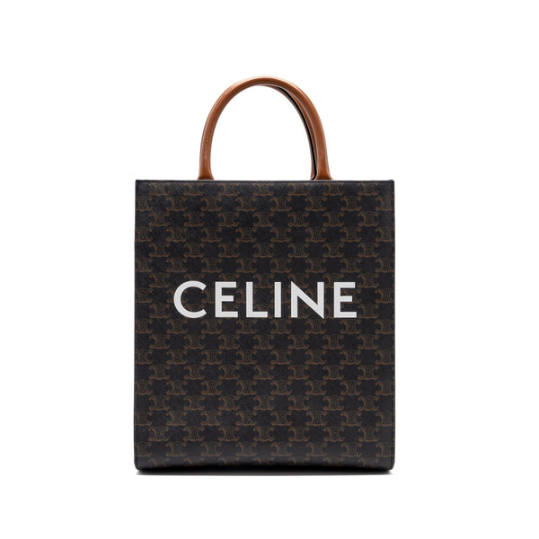 CELINE VERTICAL CABAS TRIOMPHE CANVAS/ LEATHER GHW