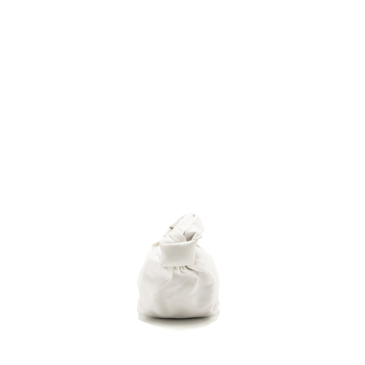 BOTTEGA VENETA MINI DOUBLE KNOT BAG CALFSKIN WHITE GHW