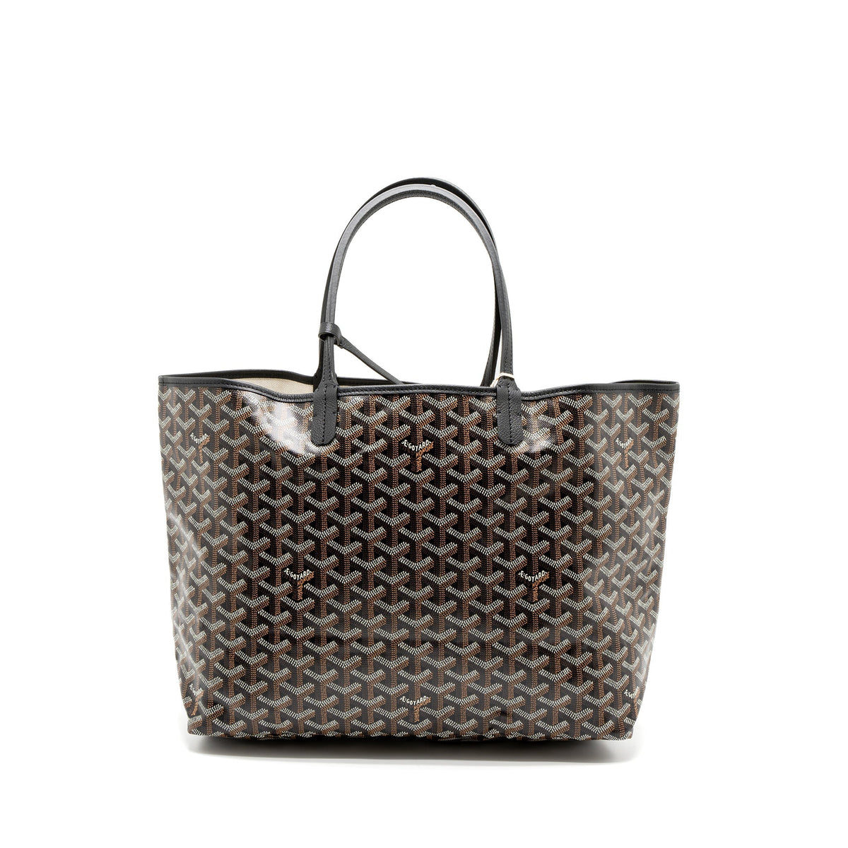 GOYARD SAINT LOUIS PM TOTE BAG GOYARDINE CANVAS BLACK/MULTICOLOUR