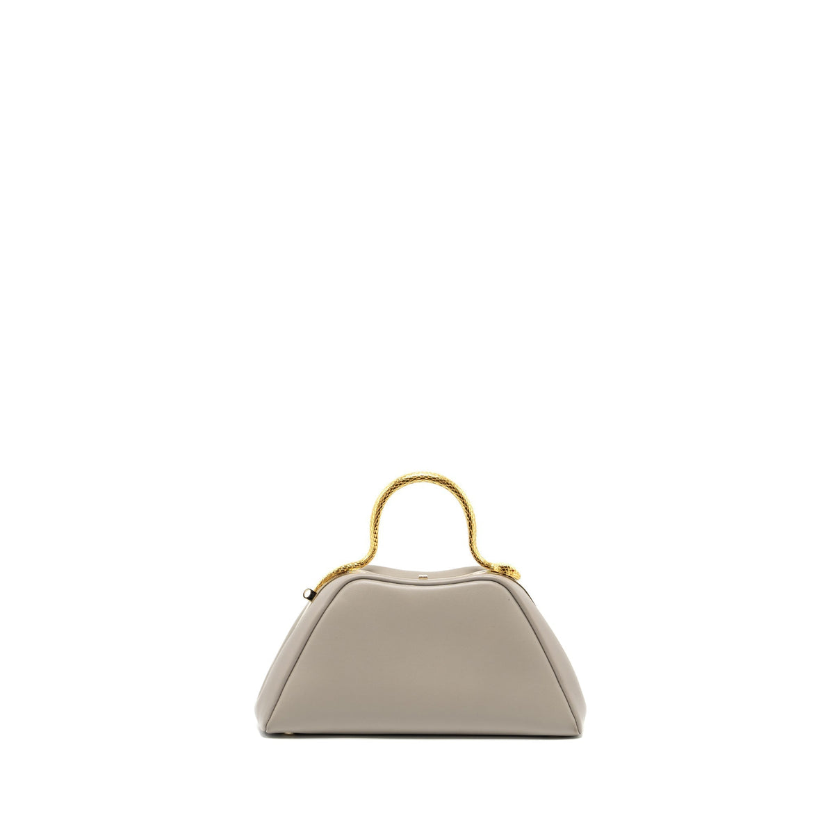 BVLGARI SERPENTINE TOP HANDLE BAG SMOOTH CALFSKIN GREY GHW