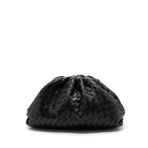 BOTTEGA VENETA POUCH INTRECCIATO LEATHER CLUTCH LAMBSKIN BLACK