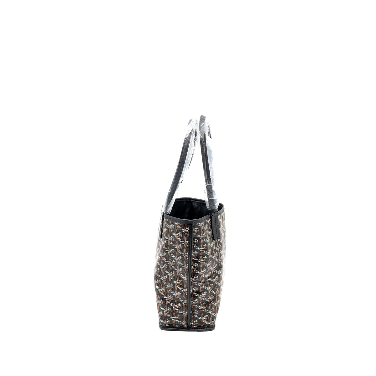 GOYARD ANJOU MINI TOTE BAG GOYARDINE CANVAS/CALFSKIN BLACK SHW