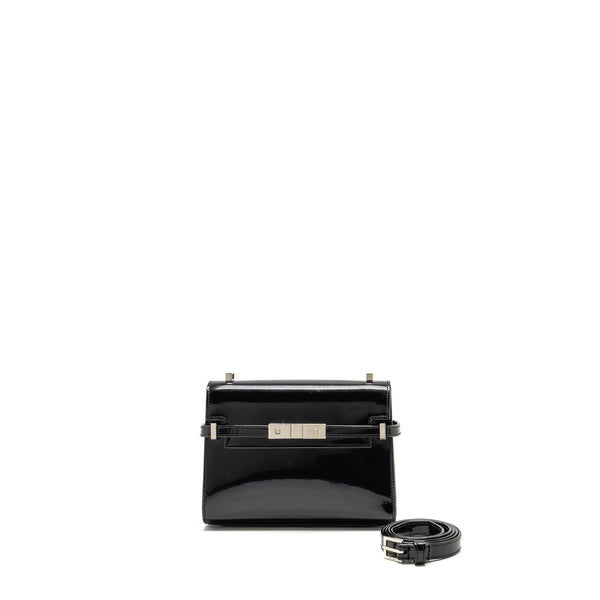SAINT LAURENT MINI MANHATTAN SHOULDER BAG SHINY CALFSKIN BLACK SHW