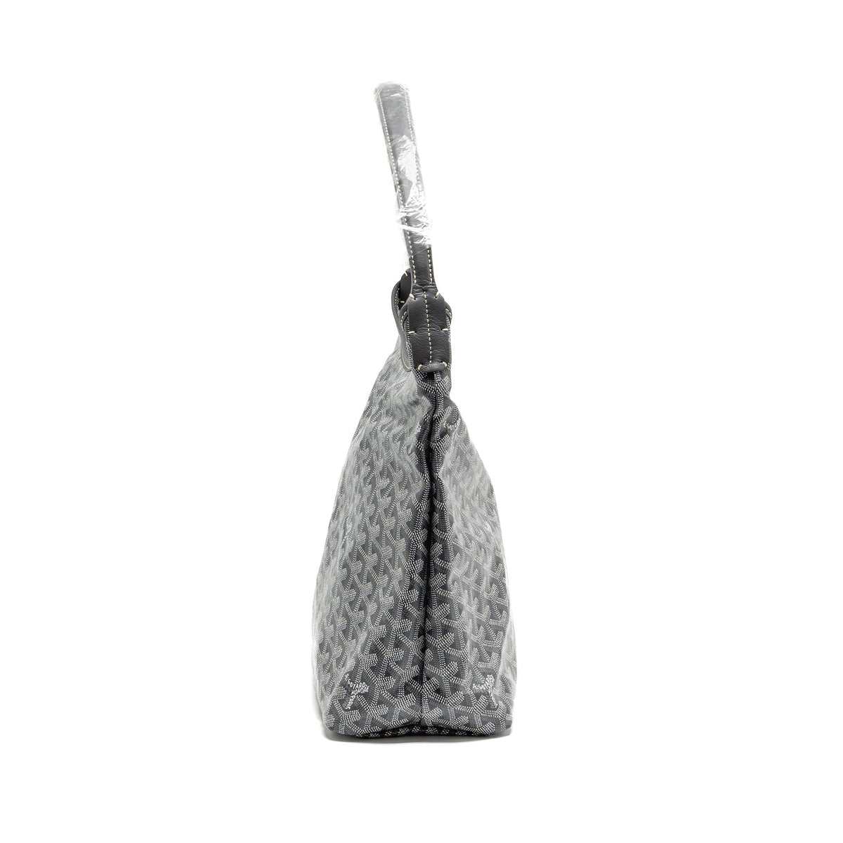 GOYARD BOHEME HOBO PM BAG GOYARDINE CANVAS/CALFSKIN GRIS SHW