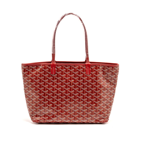 GOYARD ARTOIS PM TOTE BAG GOYARDINE CANVAS/LEATHER ROUGE SHW
