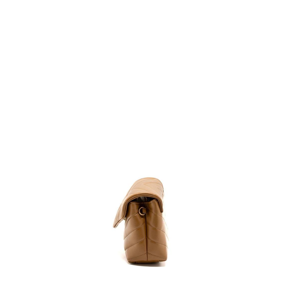 SAINT LAURENT TOY LOULOU TOY STRAP BAG CALFSKIN CARAMEL GHW
