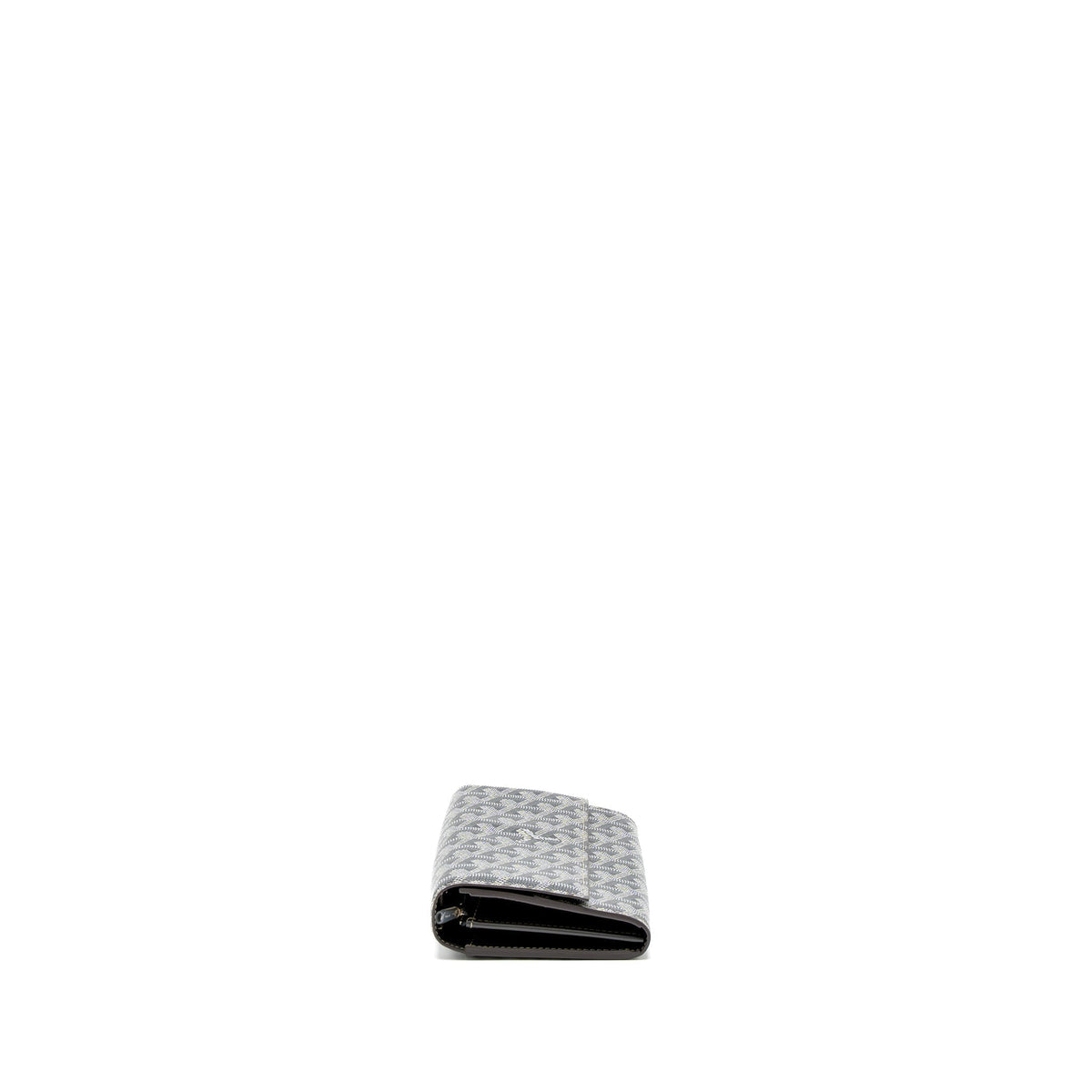 GOYARD VARENNE CONTINENTAL WALLET GOYARDINE CANVAS/CALFSKIN GREY SHW
