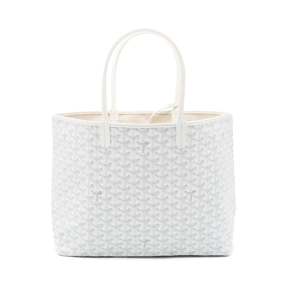 GOYARD SAINT LOUIS PM BAG CANVAS/CALFSKIN WHITE