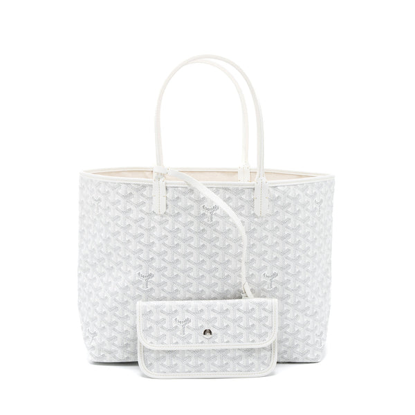GOYARD SAINT LOUIS PM BAG CANVAS/CALFSKIN WHITE