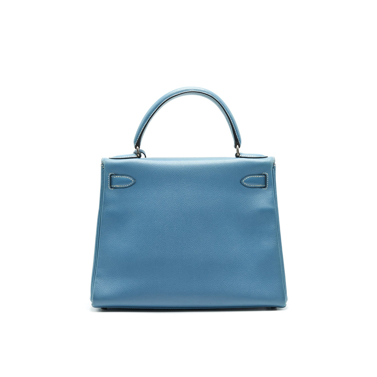 HERMES VINTAGE KELLY 28 BLUE JEAN EPSOM IN SHW