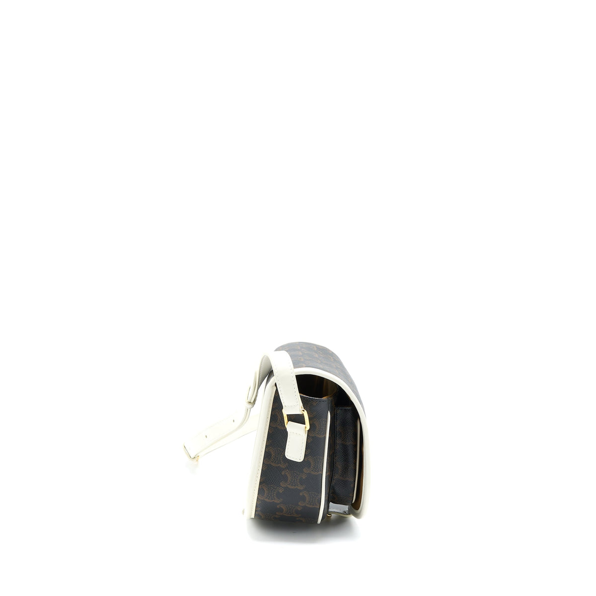 CELINE MEDIUM FOLCO BAG TRIOMPHE CANVAS/WHITE LGHW