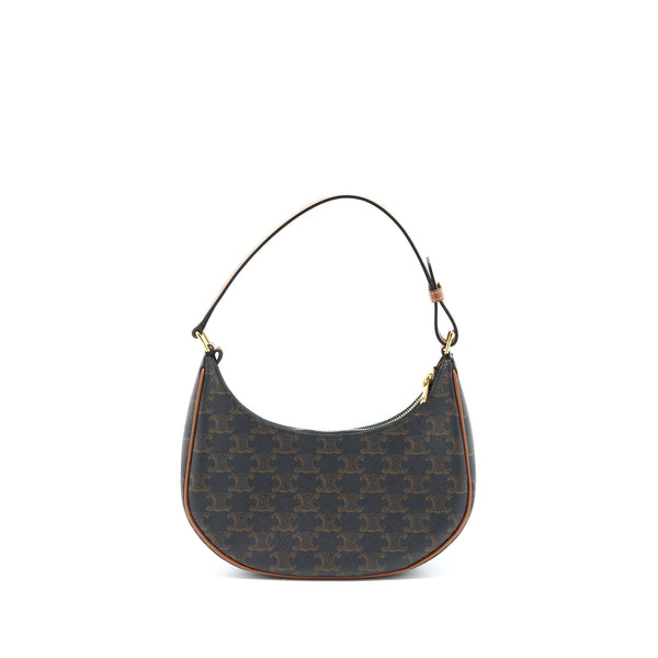 CELINE AVA BAG IN TRIOMPHE CANVAS/CALFSKIN TAN GHW