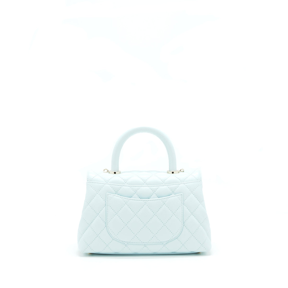 CHANEL 21K BABY BLUE COCO HANDLE SMALL (OLD MINI) 24CM LGHW (MICROCHIP)