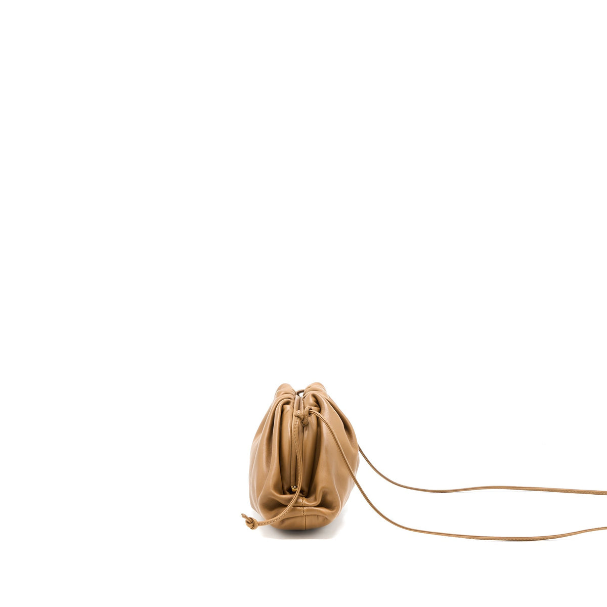 BOTTEGA VENETA MINI POUCH CALFSKIN CARAMEL GHW