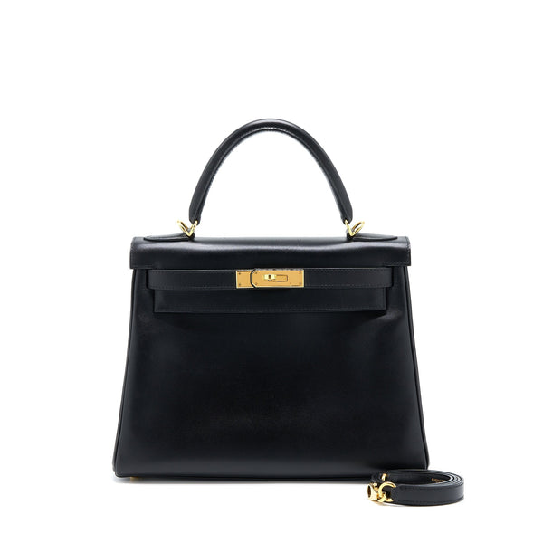 HERMES VINTAGE KELLY 28 BOX BLACK GHW