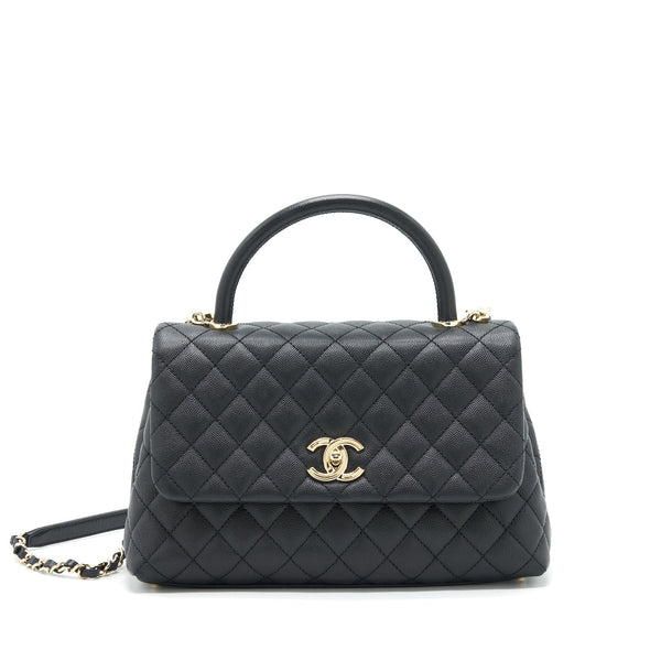 CHANEL MEDIUM COCO HANDLE 28CM CAVIAR BLACK LGHW