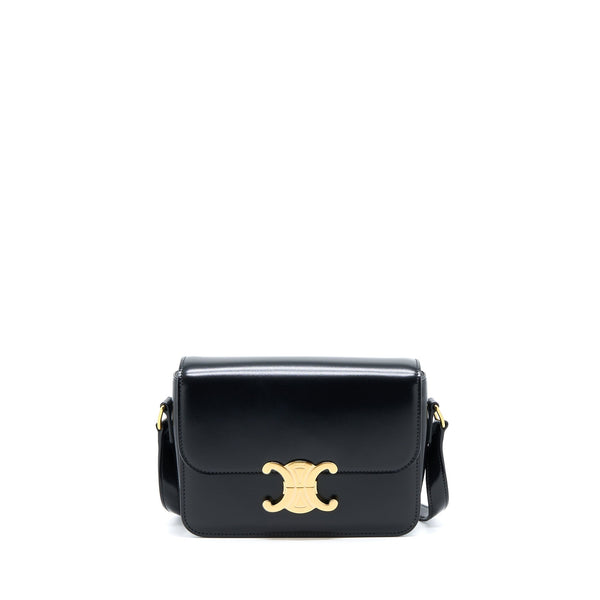 CELINE TEEN TRIOMPHE BAG IN SHINY CALFSKIN BLACK GHW