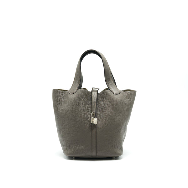 HERMES PICOTIN LOCK 22 GRIS ETAIN SHW